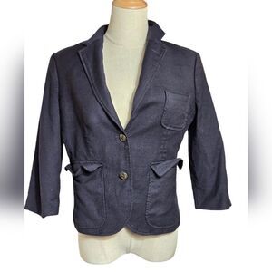 Abercrombie & Fitch Navy Blue Shrunken Blazer Jacket